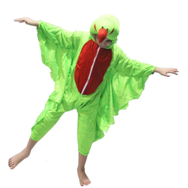 Kids Green Parrot Bird Costume